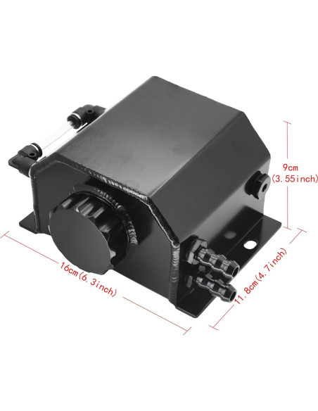 Tanque de Expansión de Radiador Ucreative 1L Aluminio Negro