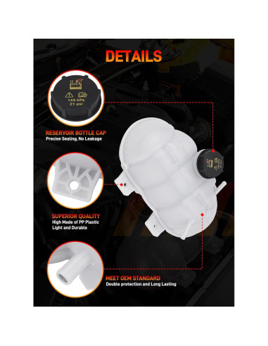 Tanque de Expansión Refrigerante GDUKOP para Ford Mustang 2015-2023