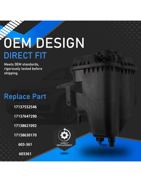 Tanque de Refrigerante YzusGomumu para BMW X5/X6 2007-2019