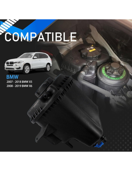Tanque de Refrigerante YzusGomumu para BMW X5/X6 2007-2019