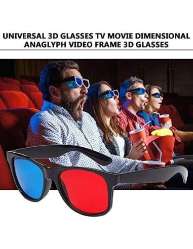 Gafas 3D Rojas y Azules Jowxsx para TV y Video 17x5cm