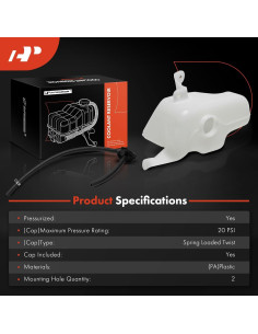 Tanque de Recuperación de Refrigerante A-Premium para Toyota Corolla y Matrix 2009-2014 2