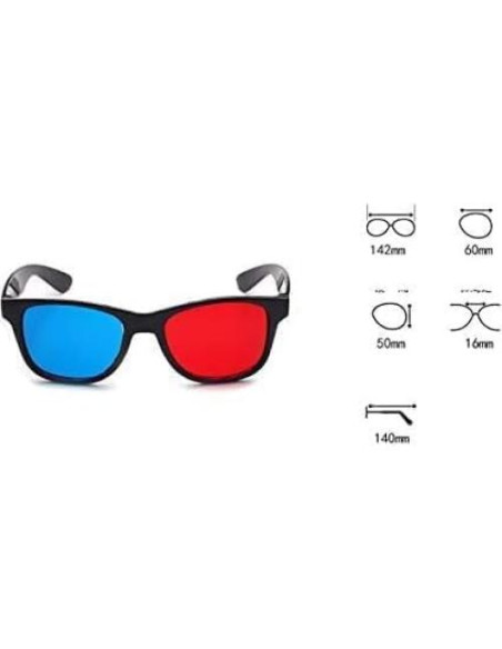 Gafas 3D Rojas y Azules Jowxsx para TV y Video 17x5cm