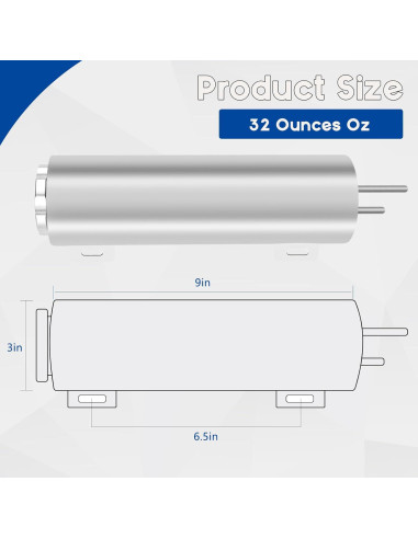 Tanque de Desbordamiento BHB 3x9" Acero Inoxidable 0.95L
