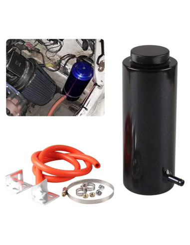 Tanque de Refrigerante Universal RYANSTAR 800ml Aluminio Negro