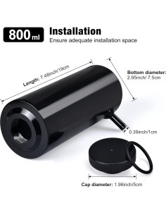 Tanque de Desbordamiento de Refrigerante EVIL ENERGY 800ml Aluminio Negro 2
