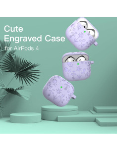 Funda Silicona DamonLight para AirPods 4 con Llavero y Limpieza 2