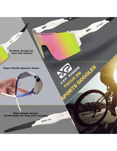 Gafas de Ciclismo Polarizadas TOP VISION EX9200 UV400 Rosa