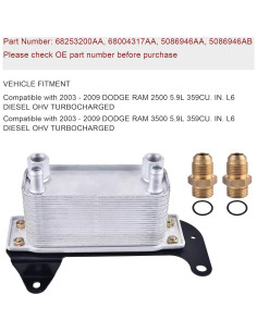 Enfriador de Aceite EVIL ENERGY para Dodge Ram 2500/3500 5.9L 2