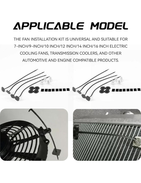 Kit de Montaje de Ventilador Automotriz KUQUTIDY - 2 Juegos