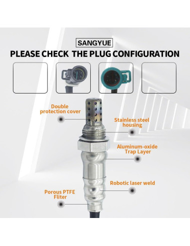 Sensor de Oxígeno O2 Sangyue 2PCS para Ford Ranger 2.3L 2001-2011