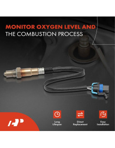 Sensor de Oxígeno O2 A-Premium para Chevy, GMC, Cadillac - 375 mm 2