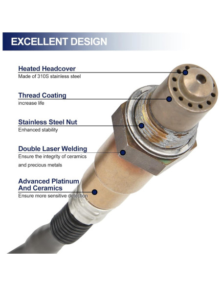 Sensor de Oxígeno JOYOMSTW para Audi y Volkswagen 1.8L 2001-2006