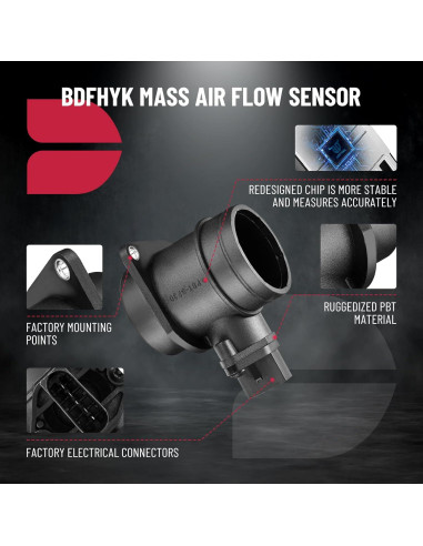 Sensor de Flujo de Aire Masivo BDFHYK MAF 038906461C para VW