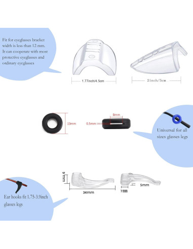 6 Pares Protectores Laterales Gafas Seguridad Vilbocr Antideslizante