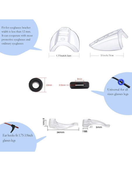 6 Pares Protectores Laterales Gafas Seguridad Vilbocr Antideslizante