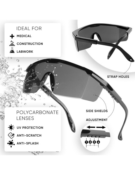 Gafas de Seguridad SunnyPro UV400 Tinte Negro Ajustables