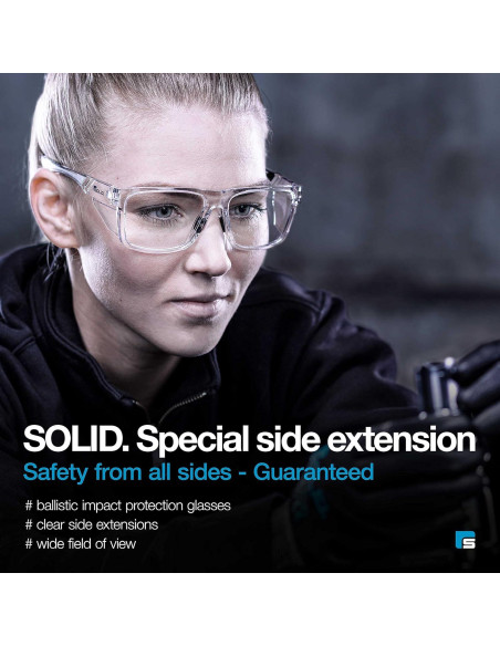 Gafas de Seguridad SolidWork Lente Clara Antirayaduras UV