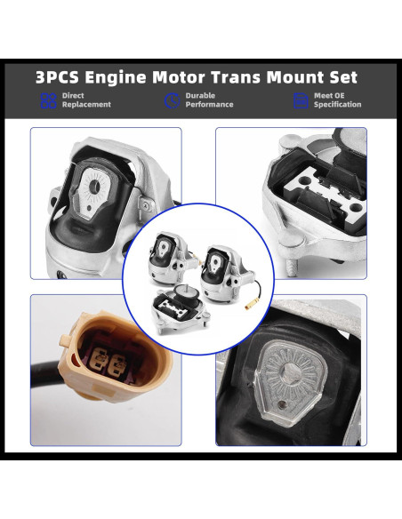 Juego de Soportes de Motor Trans 3PCS AUTOZOOM para Audi