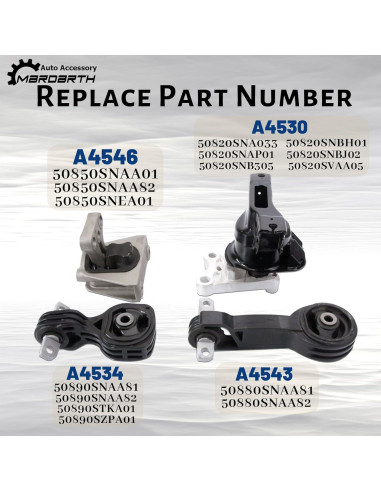 Juego de Soportes de Motor y Transmisión Gdydi para Honda Civic 1.8L 2006-2010