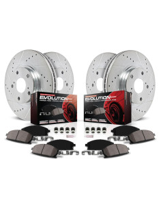 Pastillas de Freno Power Stop K840 + Discos Perforados VW Jetta