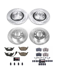 Pastillas de Freno Power Stop K840 + Discos Perforados VW Jetta 2