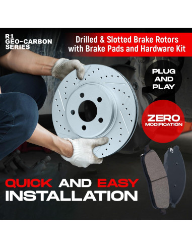 Kit de Freno Trasero R1 Concepts para Audi A4/A5/Q5/S4/SQ5/A6/A7 2016-2020