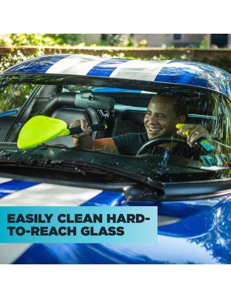 Kit de Limpieza de Parabrisas Invisible Glass 95160 con Mango Extensible y Microfibras