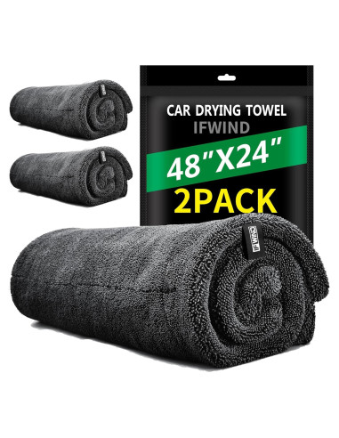 Paquete de 2 Toallas de Secado para Autos IFWIND 121.92x60.96cm