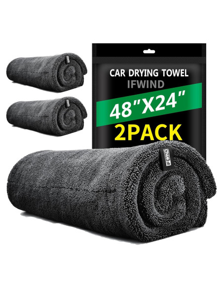 Paquete de 2 Toallas de Secado para Autos IFWIND 121.92x60.96cm