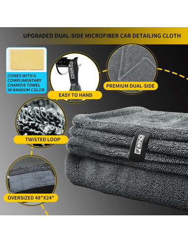 Paquete de 2 Toallas de Secado para Autos IFWIND 121.92x60.96cm