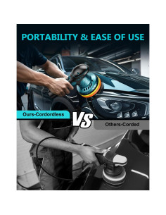 Kit Pulidor Inalámbrico Qidong PGJ-X12 6" 50W 6 Velocidades 2