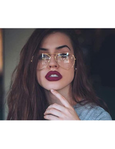 Gafas de Aviador HJSTES Lentes Transparentes Anti-Luz Azul 2