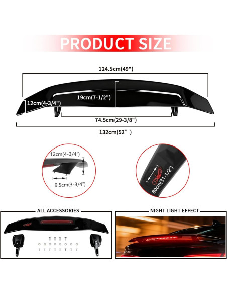 Alerón Trasero Universal Arcoche Estilo Deportivo 133cm