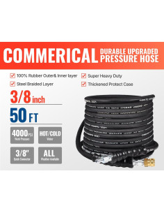 Manguera de Lavadora a Presión YAMATIC 3/8" 15.24m 4000 PSI 2