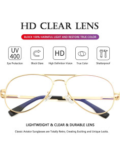 Gafas de sol AIEYEZO aviador polarizadas UV400 oro claro 2