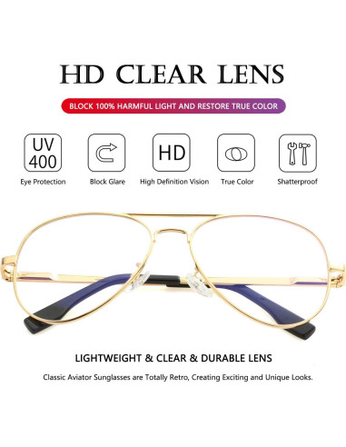 Gafas de sol AIEYEZO aviador polarizadas UV400 oro claro