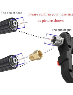 Pistola de Lavado a Presión M MINGLE Corta 5000 PSI 5 Boquillas 2