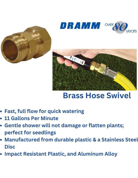 Conector Giratorio de Manguera Dramm 13825 de Latón - Alta Resistencia