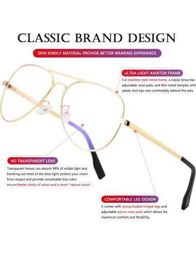 Gafas de sol AIEYEZO aviador polarizadas UV400 oro claro