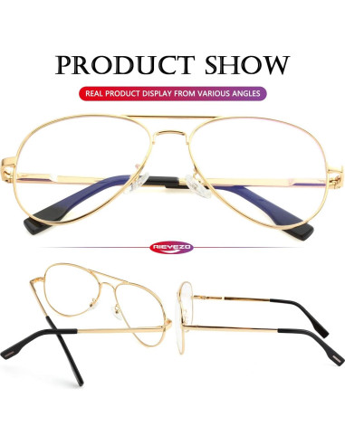 Gafas de sol AIEYEZO aviador polarizadas UV400 oro claro