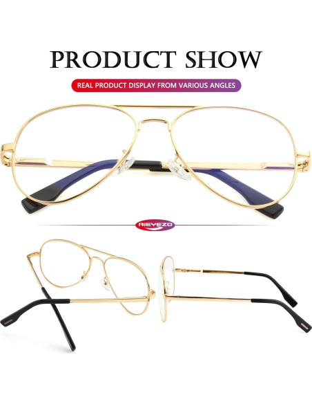 Gafas de sol AIEYEZO aviador polarizadas UV400 oro claro