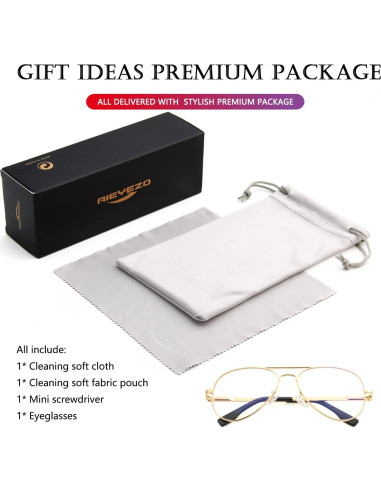 Gafas de sol AIEYEZO aviador polarizadas UV400 oro claro