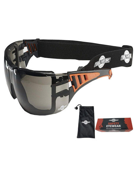 Gafas de seguridad ToolFreak Rip Out, lente ahumada, UV 99.9%
