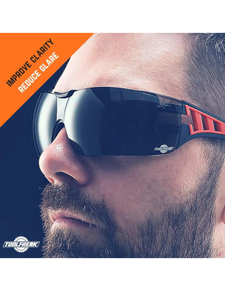 Gafas de seguridad ToolFreak Rip Out, lente ahumada, UV 99.9%