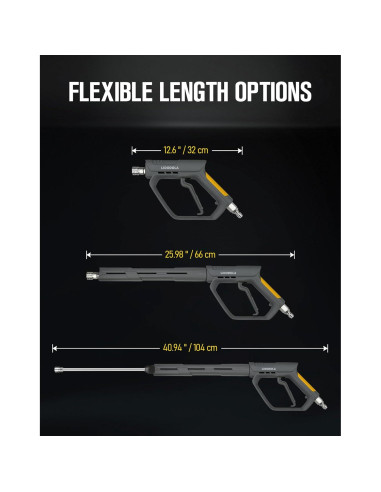 Pistola de Lavado a Presión Lidodola 5000 PSI con 5 Boquillas