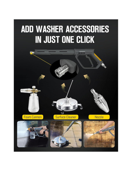 Pistola de Lavado a Presión Lidodola 5000 PSI con 5 Boquillas