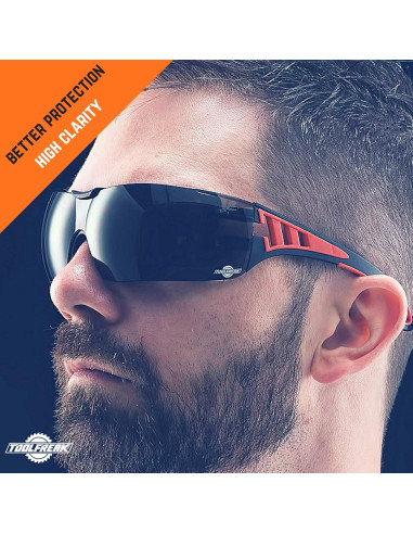 Gafas de seguridad ToolFreak Rip Out, lente ahumada, UV 99.9%