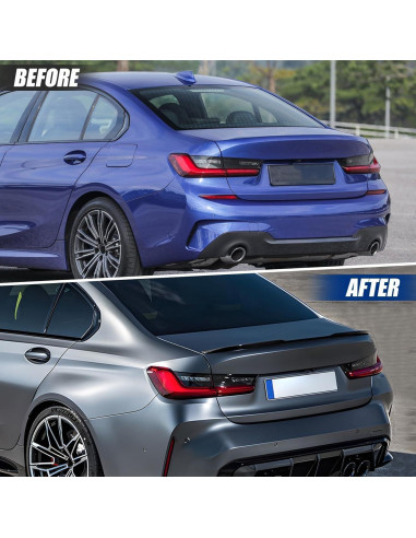 Spoiler Trasero YESENTECH para BMW G20 G80 M3 2019-2025 Negro