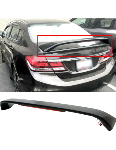 Alerón de Maletero Negro con Luz LED para Honda Civic 2013-2015